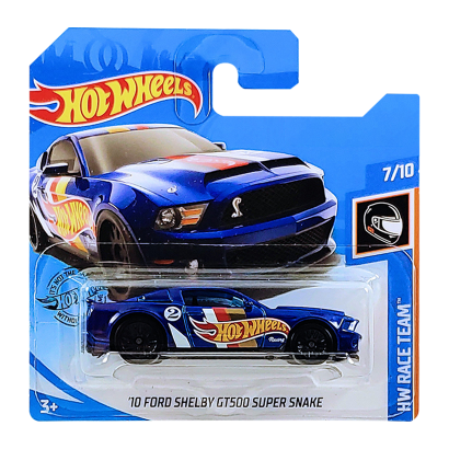 Машинка Базова Hot Wheels '10 Ford Shelby GT500 Super Snake Race Team 1:64 FYC74 Blue - Retromagaz