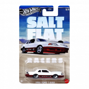 Тематическая Машинка Hot Wheels 1988 Ford T-Bird Salt Flat Racers 1:64 JBY85 White - Retromagaz