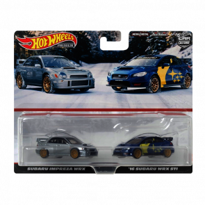 Машинка Premium Hot Wheels 2шт Subaru Impreza WRX / '16 STI 2-Packs 1:64 HKF60 Silver - Retromagaz