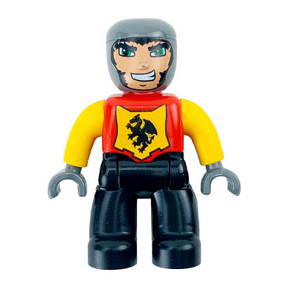 Фігурка Lego Boy Castle Black Legs Red Chest Bright Light Orange Arms Duplo 47394pb092 Б/У - Retromagaz