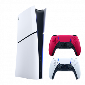 Набор Консоль Sony PlayStation 5 Slim Digital Edition 1TB White Новый  + Геймпад Беспроводной DualSense Cosmic Red - Retromagaz