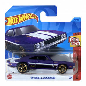 Машинка Базовая Hot Wheels '69 Dodge Charger 500 Then and Now 1:64 HKJ46 Purple - Retromagaz