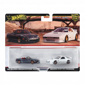 Машинка Premium Hot Wheels 2шт '04 Mazda Mazdaspeed Miata / RX7 FC Pandem 2-Packs 1:64 HRR75 Grey - Retromagaz