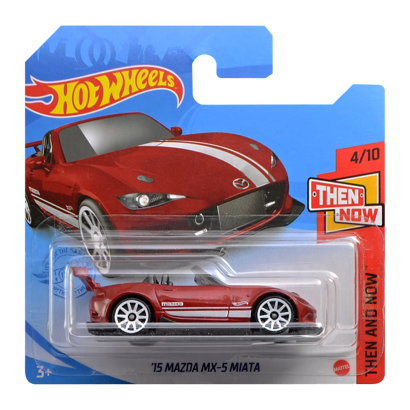 Машинка Базовая Hot Wheels '15 Mazda MX-5 Miata Then and Now 1:64 GTB35 Red - Retromagaz