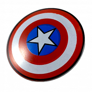 Оружие Lego Щит Circular Convex Face Captain America 75902pb13 6261471 Dark Bluish Grey Б/У - Retromagaz