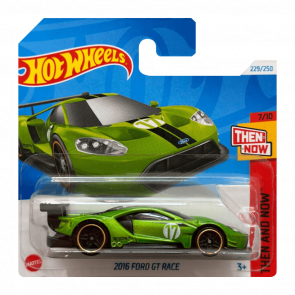 Машинка Базова Hot Wheels 2016 Ford GT Race Then and Now 1:64 HTC71 Green - Retromagaz