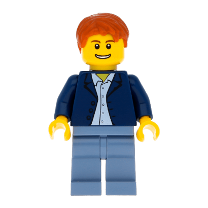 Фігурка Lego People 973pb0333 Dark Blue Jacket City cty0506 Б/У - Retromagaz