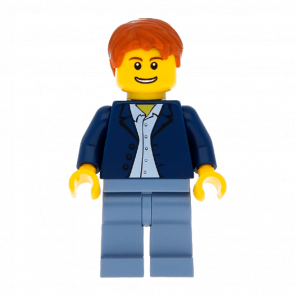 Фігурка Lego People 973pb0333 Dark Blue Jacket City cty0506 Б/У