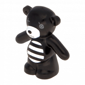 Фігурка Lego Земля Teddy Bear with Dark Bluish Gray Button Eye and White Muzzle and Striped Stomach Animals 98382pb005 6081646 Black Б/У - Retromagaz