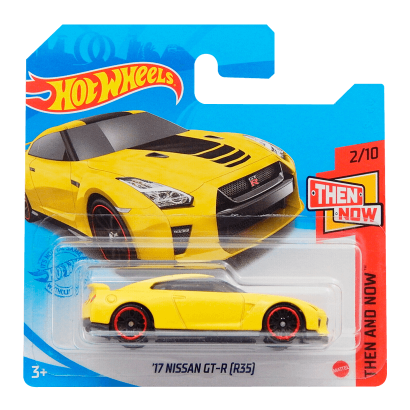 Машинка Базова Hot Wheels '17 Nissan GT-R (R35) Then and Now 1:64 GTB34 Yellow - Retromagaz