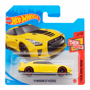 Машинка Базова Hot Wheels '17 Nissan GT-R (R35) Then and Now 1:64 GTB34 Yellow - Retromagaz