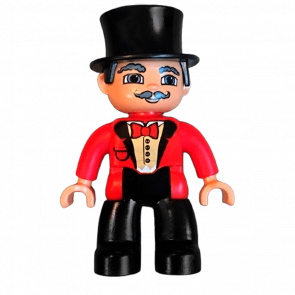 Фигурка Lego Boy Ville Circus Ringmaster Black Legs Red Top Duplo 47394pb110 Б/У - Retromagaz