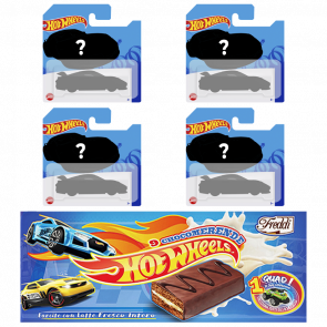 Набор Пирожные Freddi Chocomerende Hot Wheels 9 Pieces и Машинка 270g  + Машинка Базовая в Ассортименте 4шт - Retromagaz