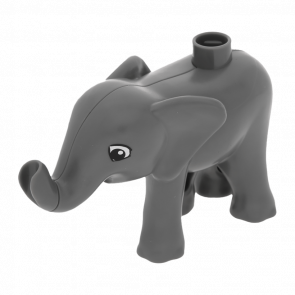 Фигурка Lego Animals Elephant Baby Walking Duplo eleph5c01pb01 Dark Bluish Grey Б/У - Retromagaz