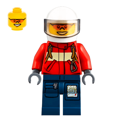 Фігурка Lego Fire 973pb1010 Pilot Male Red Fire Suit with Carabiner City cty0278 Б/У - Retromagaz