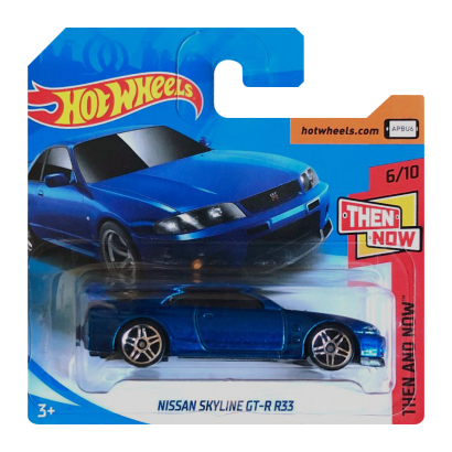 Машинка Базова Hot Wheels Nissan Skyline GT-R R33 Then and Now 1:64 FJV51 Blue - Retromagaz