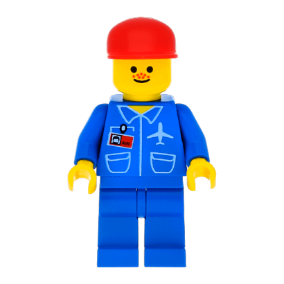 Фігурка Lego Airport 973pb0098 Blue 3 Button Jacket Freckles City air026 Б/У - Retromagaz