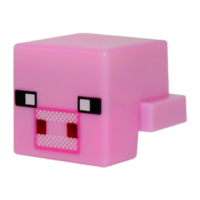 Фигурка Lego Minecraft 2шт Creature Head Pixelated Dark Pink Pig Games 19727pb010 19727pb011 Б/У - Retromagaz