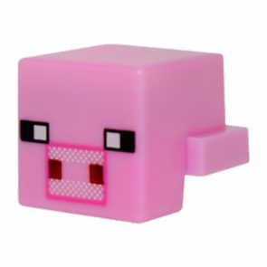 Фигурка Lego Minecraft 2шт Creature Head Pixelated Dark Pink Pig Games 19727pb010 19727pb011 Б/У