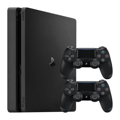 Набор Консоль Sony PlayStation 4 Slim 500GB Black Б/У  + Геймпад Беспроводной DualShock 4 Без Коробки Version 2 Новый - Retromagaz