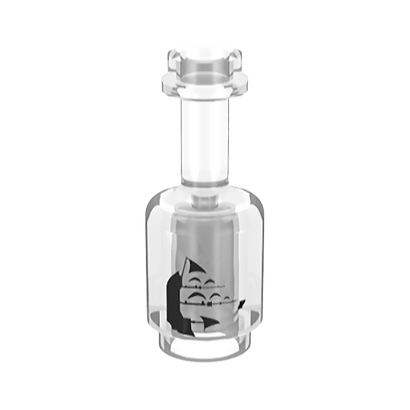 Посуд Lego Bottle with Black Sailing Ship Pattern 95228pb01 4633925 Trans Clear Б/У - Retromagaz