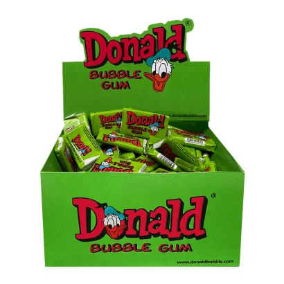 Набір Жувальна Гумка Donald Bubble Gum Green 4,5g 100шт - Retromagaz