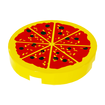 Плитка Lego Круглая Декоративная 2шт Pizza Pattern 2 x 2 4150p02 14769pb011 81867 6102555 Yellow Б/У - Retromagaz