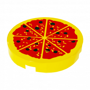 Плитка Lego Круглая Декоративная 2шт Pizza Pattern 2 x 2 4150p02 14769pb011 81867 6102555 Yellow Б/У