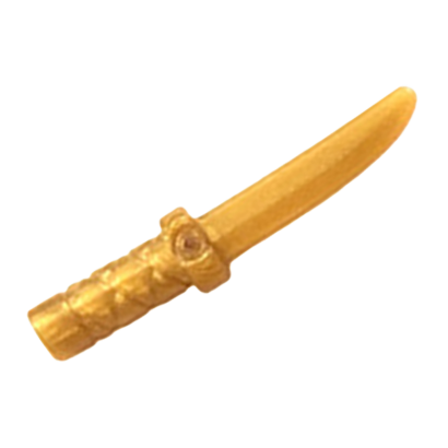 Оружие Lego Другое 2шт Knife with Flat Hilt End and Curved Blade Cross Hatched Grip 37341b 6225493 Pearl Gold Б/У - Retromagaz