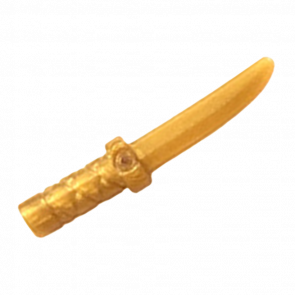 Оружие Lego Другое 2шт Knife with Flat Hilt End and Curved Blade Cross Hatched Grip 37341b 6225493 Pearl Gold Б/У