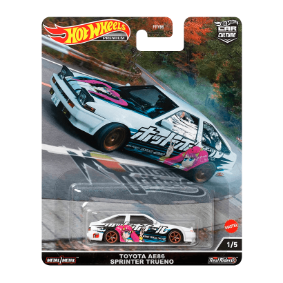 Машинка Premium Hot Wheels Toyota AE86 Sprinter Trueno Mountain Drifters 1:64 HCJ99 White - Retromagaz