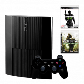 Набор Консоль Sony PlayStation 3 Super Slim 500GB Black Б/У + Игра Call of Duty Modern Warfare 3 Английская Версия + Call of Duty 4 Modern Warfare