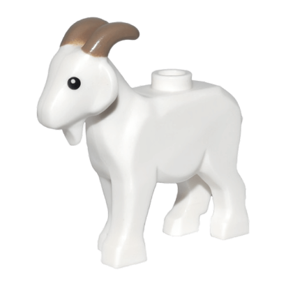 Фигурка Lego Земля Goat With Black Eyes And Dark Tan Horns Animals 95341pb02 6464469 White Б/У - Retromagaz