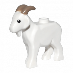 Фигурка Lego Земля Goat With Black Eyes And Dark Tan Horns Animals 95341pb02 6464469 White Б/У