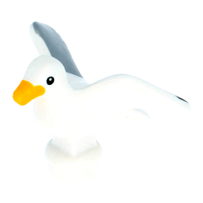 Фигурка Lego Воздух Seagull Bright Light Orange Beak Light Bluish Gray Wings Animals 12891pb01 6029299 6208794 6217369 White Б/У - Retromagaz