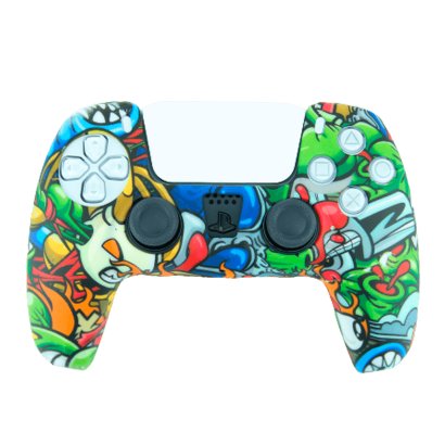 Чохол Силіконовий RMC PlayStation 5 Graffite Skulls Green Blue Новий - Retromagaz