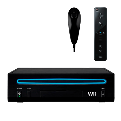 Набор Консоль Nintendo Wii Family Edition Europe 512MB Black Б/У Нормальный + Контроллер Remote + Nunchuk - Retromagaz