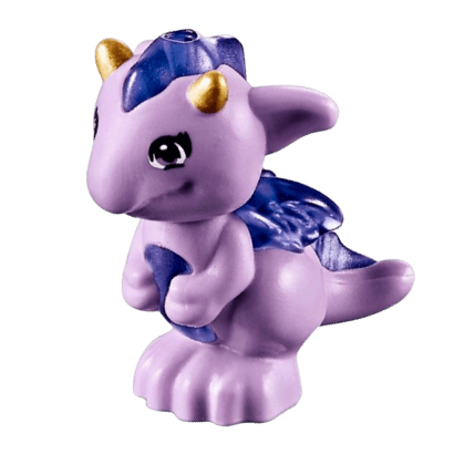 Фигурка Lego Воздух Dragon Elves Baby with Trans-Purple Stomach Spines and Wings and Gold Horns Animals 26090pb02 6146478 Lavender Б/У - Retromagaz