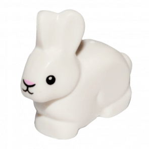 Фігурка Lego Земля Bunny Rabbit with Black Eyes and Mouth and Bright Pink Nose Animals 29685pb01 1 6186286 6254176 White Б/У - Retromagaz