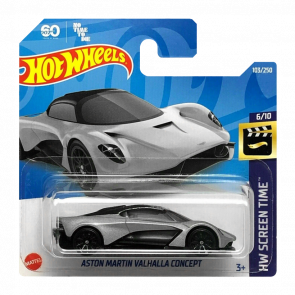 Машинка Базовая Hot Wheels 007 60 Years of Bond No Time to Die Aston Martin Valhalla Concept Screen Time 1:64 HCV69 Silver