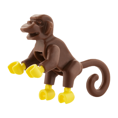 Фигурка Lego Земля Monkey with Yellow Hands and Feet Animals 2550c01 1 4217846 4526876 4660881 Reddish Brown Б/У - Retromagaz