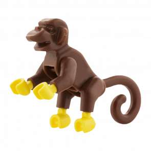 Фігурка Lego Земля Monkey with Yellow Hands and Feet Animals 2550c01 1 4217846 4526876 4660881 Reddish Brown Б/У - Retromagaz