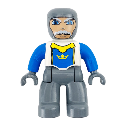 Фигурка Lego Boy Castle Dark Bluish Gray Legs White Chest Duplo 47394pb007 Б/У - Retromagaz