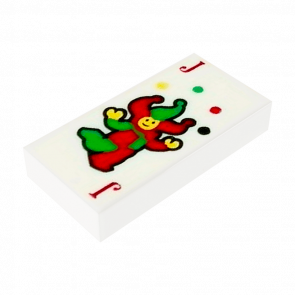 Плитка Lego Декоративная Groove with Playing Card Joker Pattern 1 x 2 3069bpb0338 6087964 White Б/У - Retromagaz