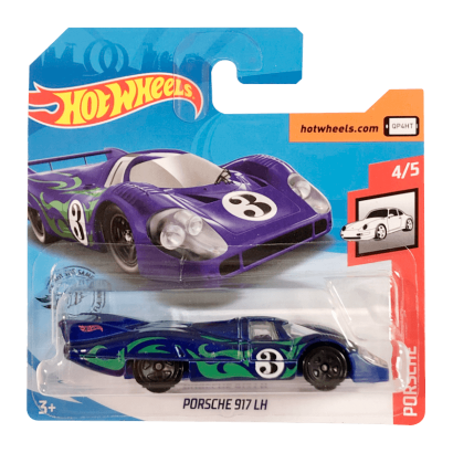 Машинка Базовая Hot Wheels Porsche 917 LH Porsche 1:64 GHD21 Dark Blue - Retromagaz