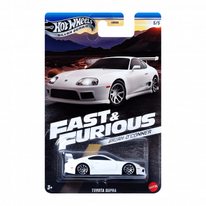 Тематическая Машинка Hot Wheels Toyota Supra Brian O'Conner Fast & Furious 1:64 JBY33 White - Retromagaz