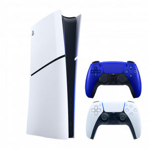 Набор Консоль Sony PlayStation 5 Slim Digital Edition 1TB White Новый + Геймпад Беспроводной DualSense Cobalt Blue