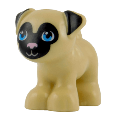 Фігурка Lego Земля Dog Friends Pug with Black Face and Ears Bright Pink Nose and Dark Azure Eyes Animals 24111pb01 6133256 Tan Б/У - Retromagaz