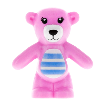 Фігурка Lego Земля Teddy Bear Black Eyes Medium Blue Stripes Animals 98382pb006 1 6197803 Bright Pink Б/У - Retromagaz