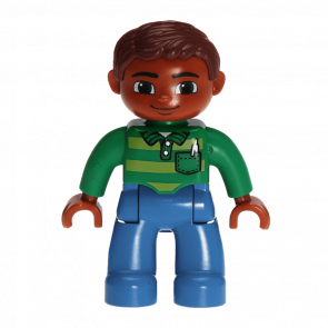 Фігурка Lego Boy Blue Legs Green Top Duplo 47394pb191 Б/У - Retromagaz